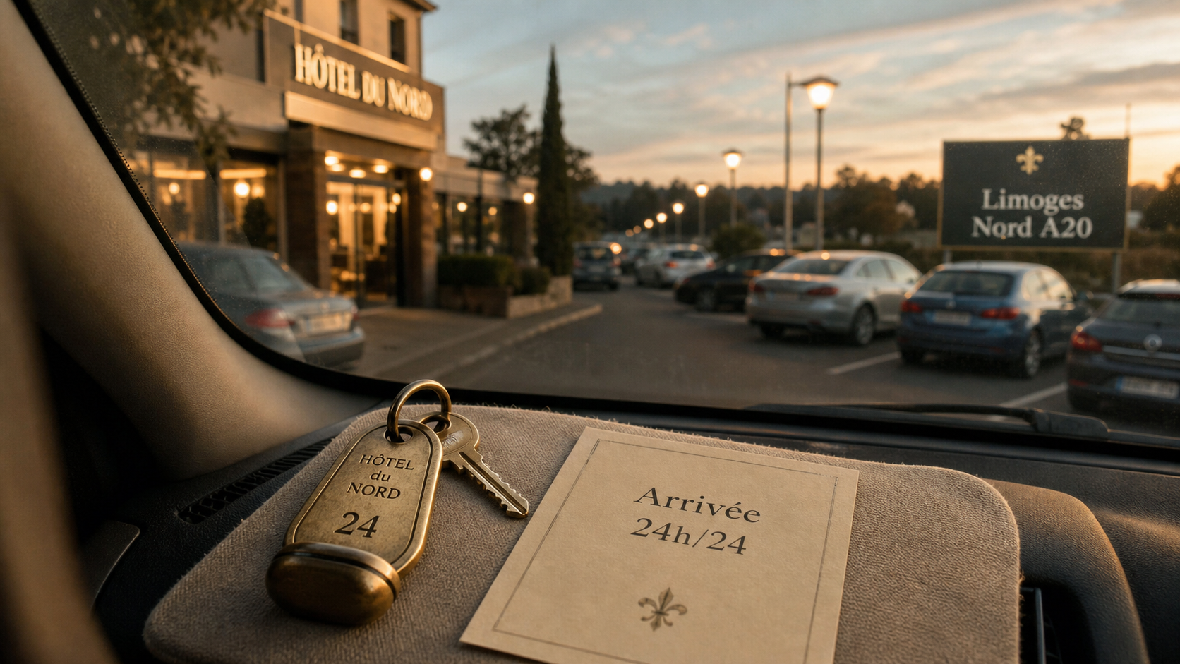 hotel limoges proche autoroute : clé chambre et parking privé