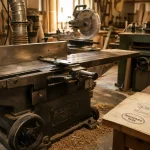Machine pour travailler le bois avec chariot coulissant en atelier bois