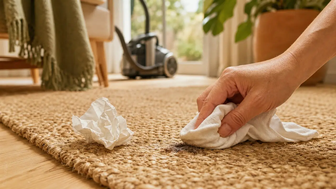 Nettoyer tapis jute à sec sans auréoles