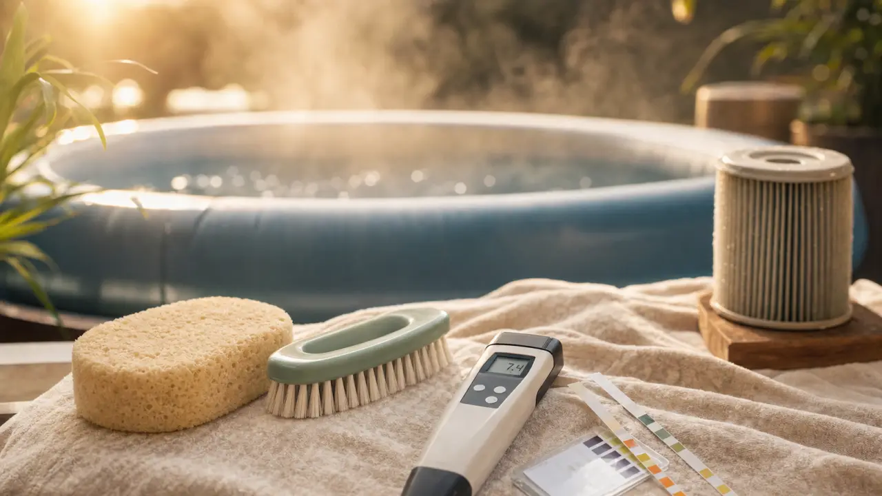 Nettoyer un spa : filtre, test pH et ligne d’eau