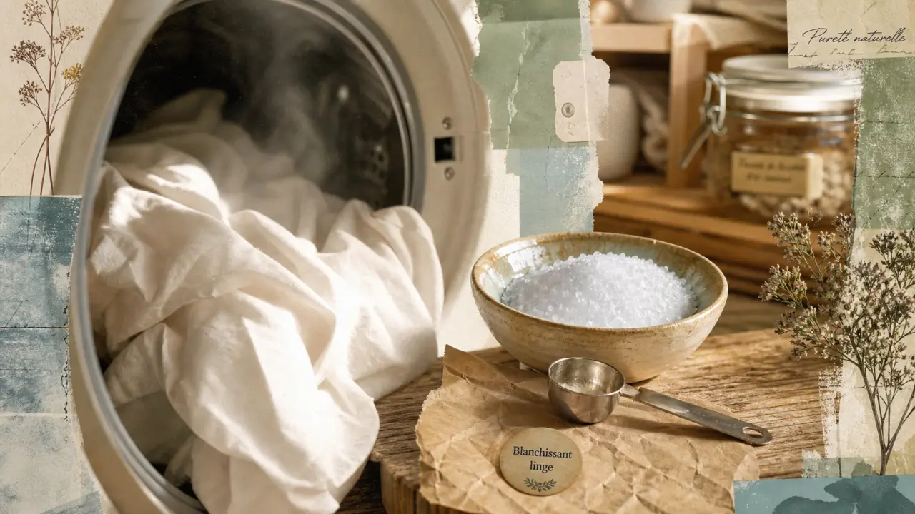 Produit blanchissant pour linge : linge blanc jauni, percarbonate
