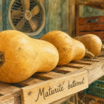 Quand cueillir les butternut : couleur beige et pédoncule sec