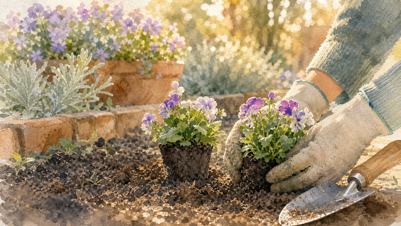 Quand planter des pensées : plantation en automne, godets en terre