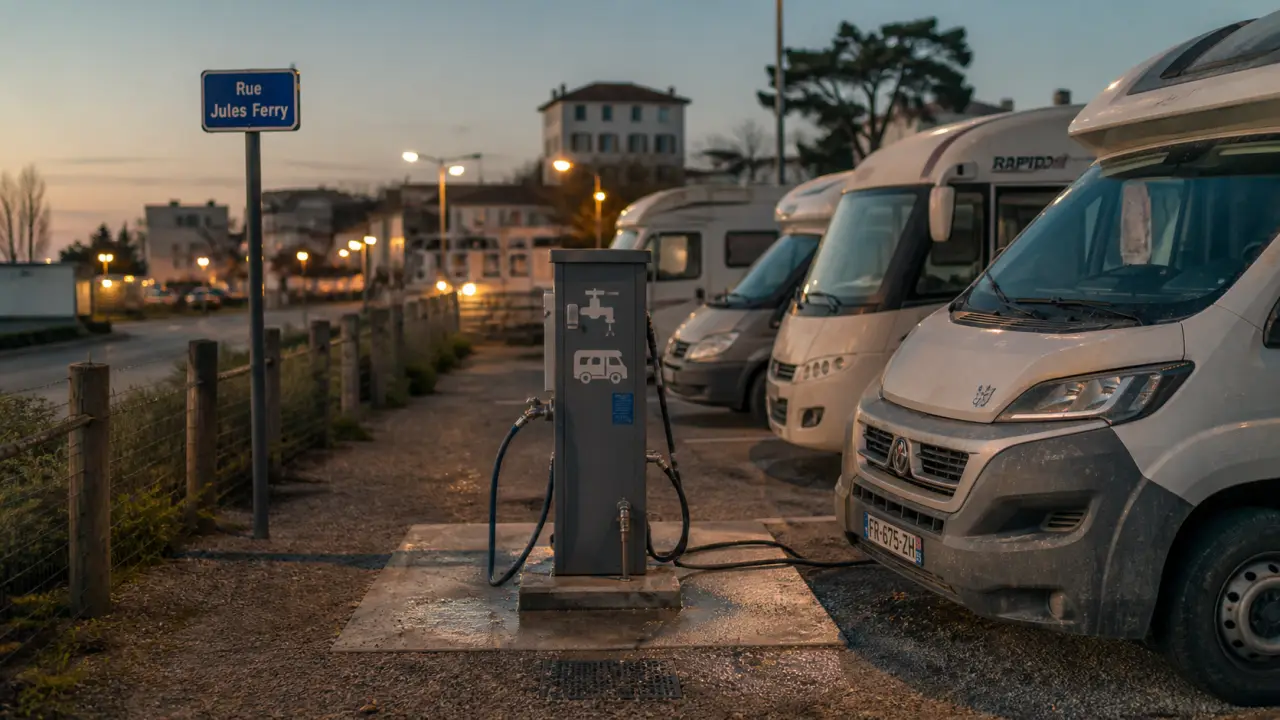 Aire de camping car Pornic : borne de services, parking camping-cars de nuit