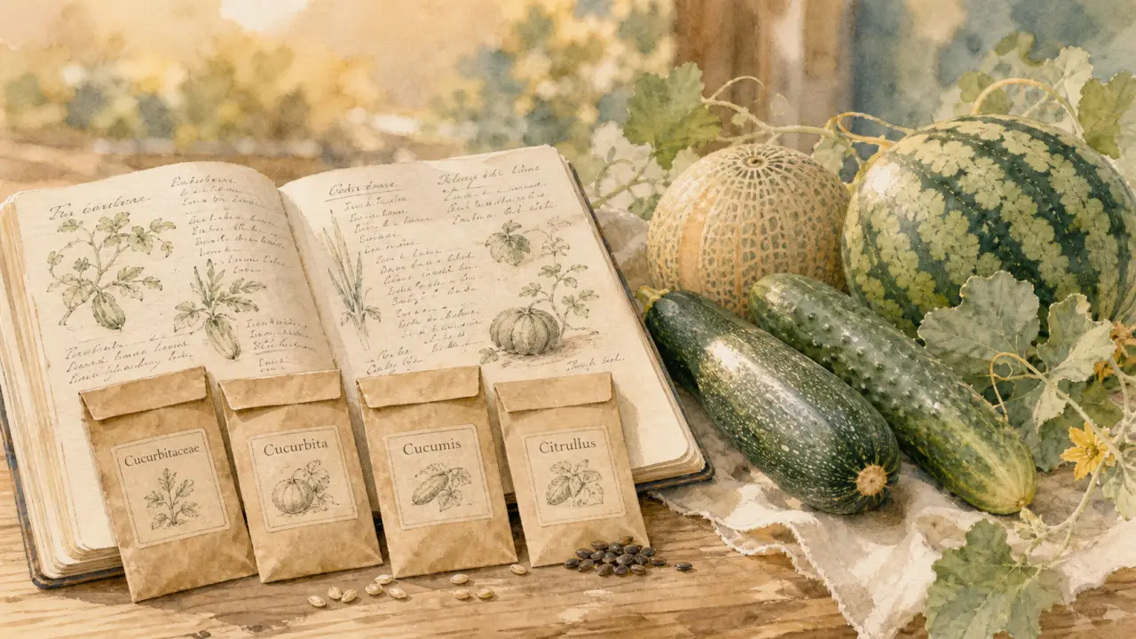 Cucurbitacées liste : Cucurbita, Cucumis et Citrullus en carnet botanique