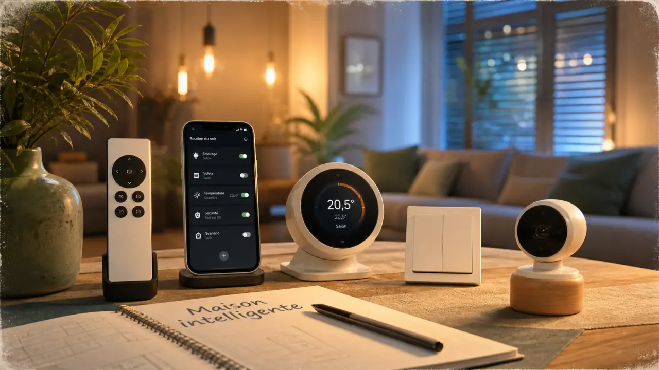 Domotique exemple : smartphone, thermostat et caméra IP pour chauffer, sécuriser et automatiser par pièce