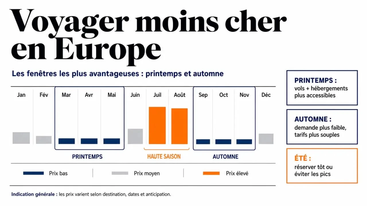 Pays le moins cher en Europe : calendrier des meilleures périodes pour voyager à petit budget