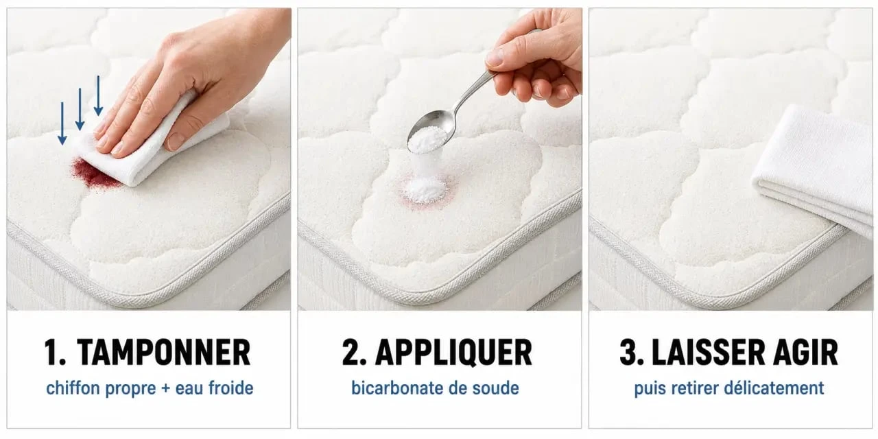 Comment enlever sang sur matelas : gestes essentiels pour tamponner à l’eau froide et traiter la tache sans l’étaler