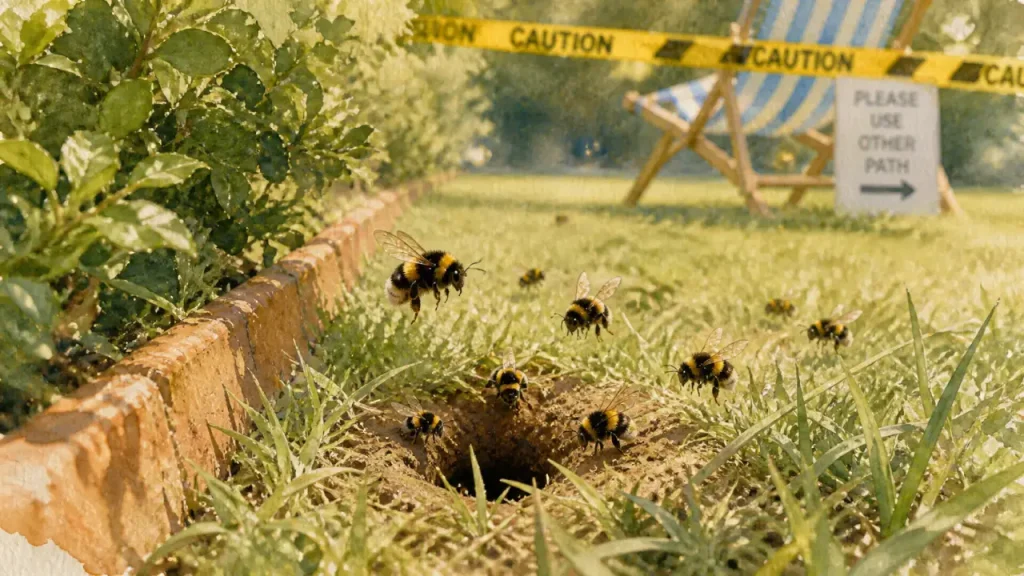 Nid de bourdon dans la terre : laisser en place, sécuriser ou déplacer ?