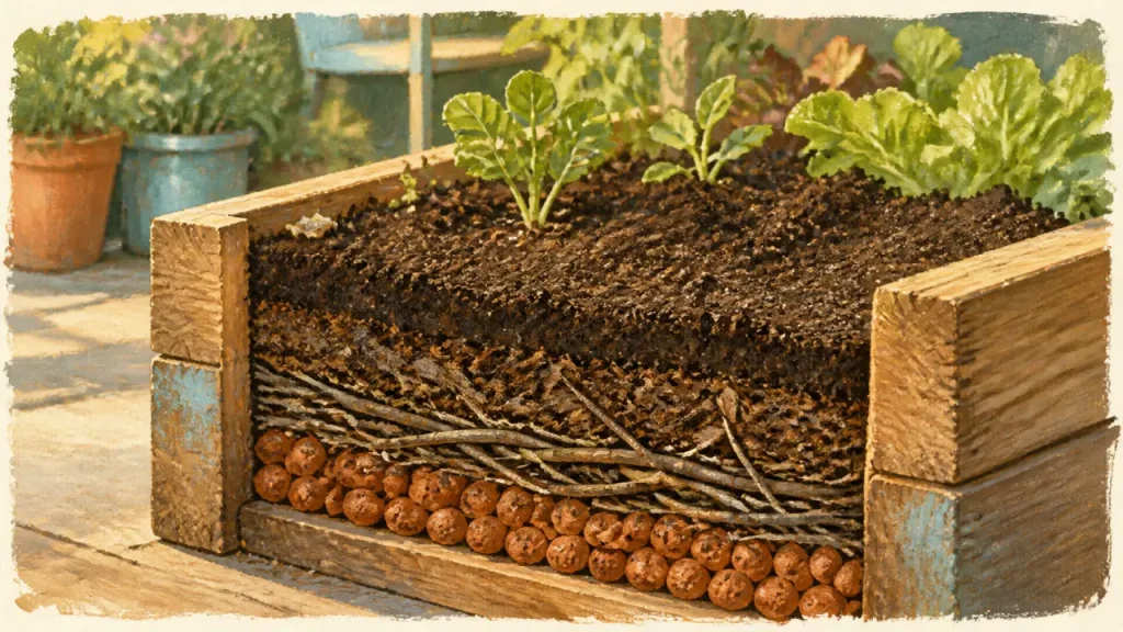 Que mettre au fond d’un carré potager ? Carton, drainage et substrat selon l’emplacement