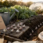 Que planter en octobre au potager : ail et mâche, protections avant les gelées