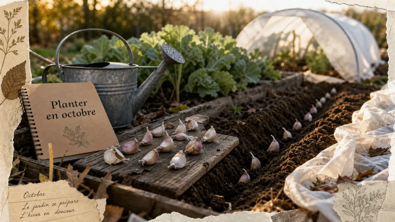 Que planter en octobre au potager : ail et mâche, protections avant les gelées