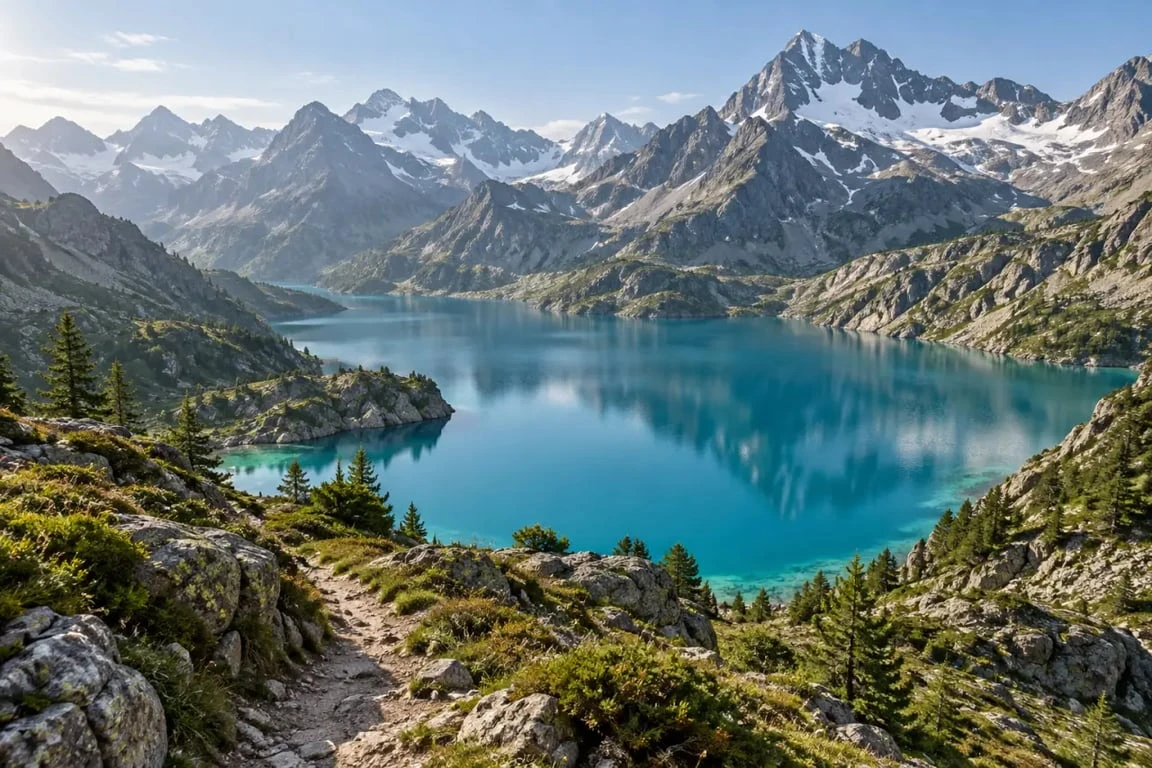 Plus belle région de France : lac et sommets des Alpes françaises