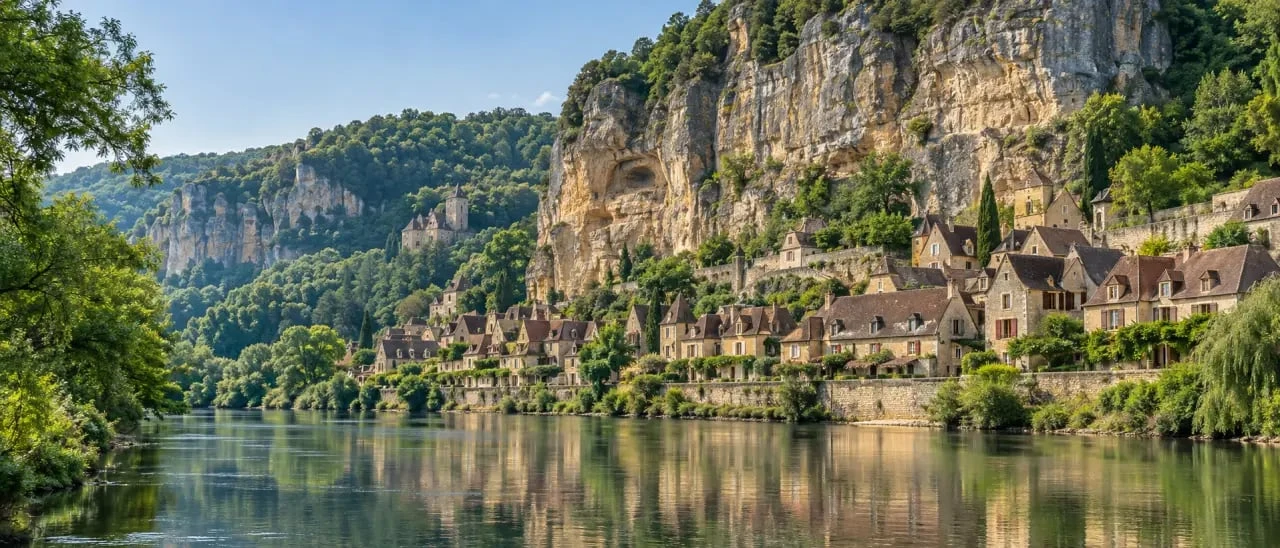 Plus belle région de France : village de La Roque-Gageac en Dordogne