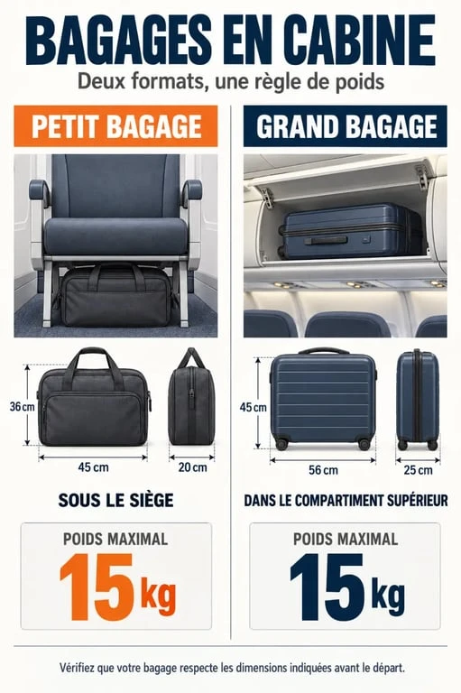 Bagage EasyJet en cabine : dimensions et poids autorisés pour les deux formats
