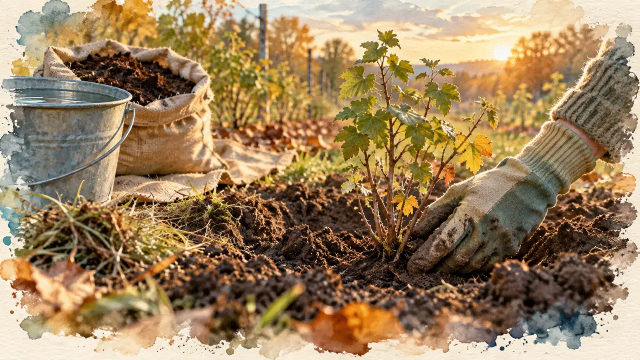 Planter groseiller : jeune plant et terre, exposition trop chaude