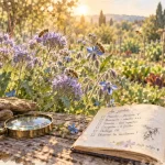 Plantes mellifere : abeilles sur phacélie et bourrache au jardin