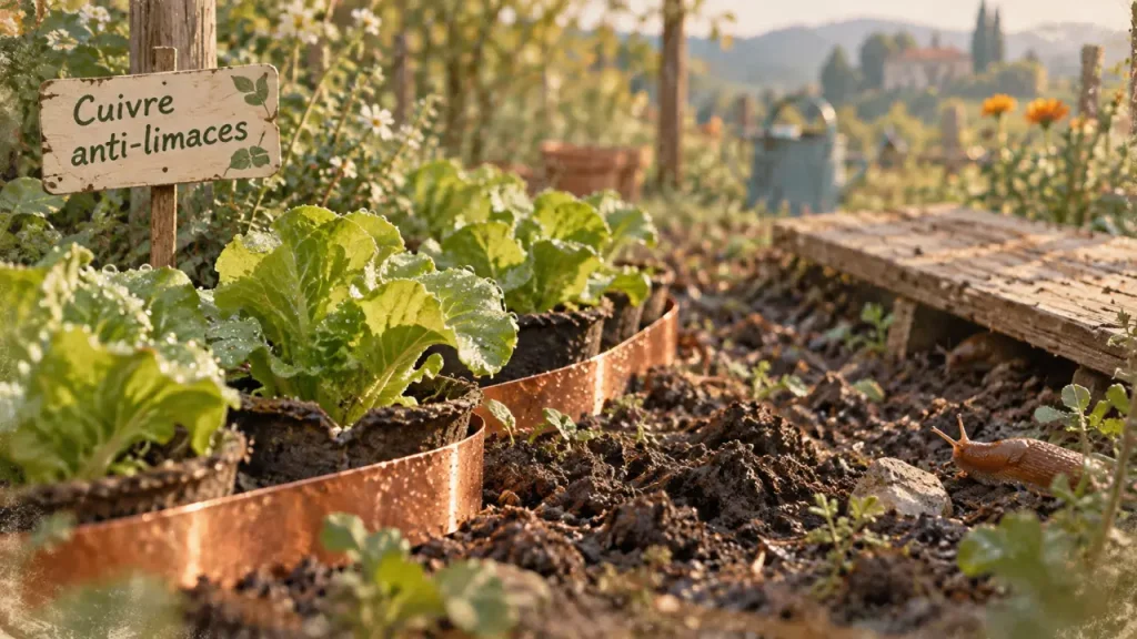 Le cuivre protège les jeunes pousses, avec 4 gestes naturels contre les limaces