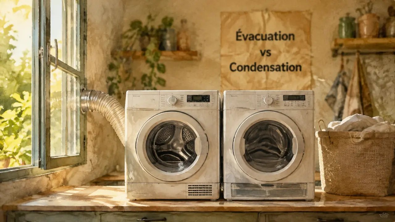 Différence sèche linge condensation ou évacuation : installation, eau, facture