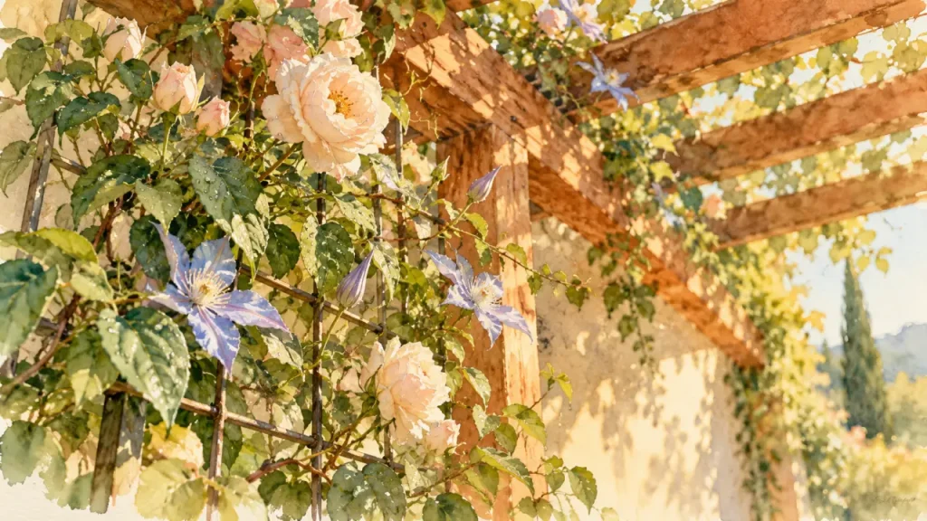 Plantes grimpantes fleuries : des fleurs sur la pergola, pas une jungle à maîtriser