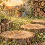 Que faire avec des rondins de bois dans le jardin : bordures et refuge en bûches pour la petite faune
